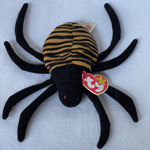 Rare Vintage 1996 TY Beanie Baby "Spinner" Spider with Tag Errors NWT - Picture 8 of 11